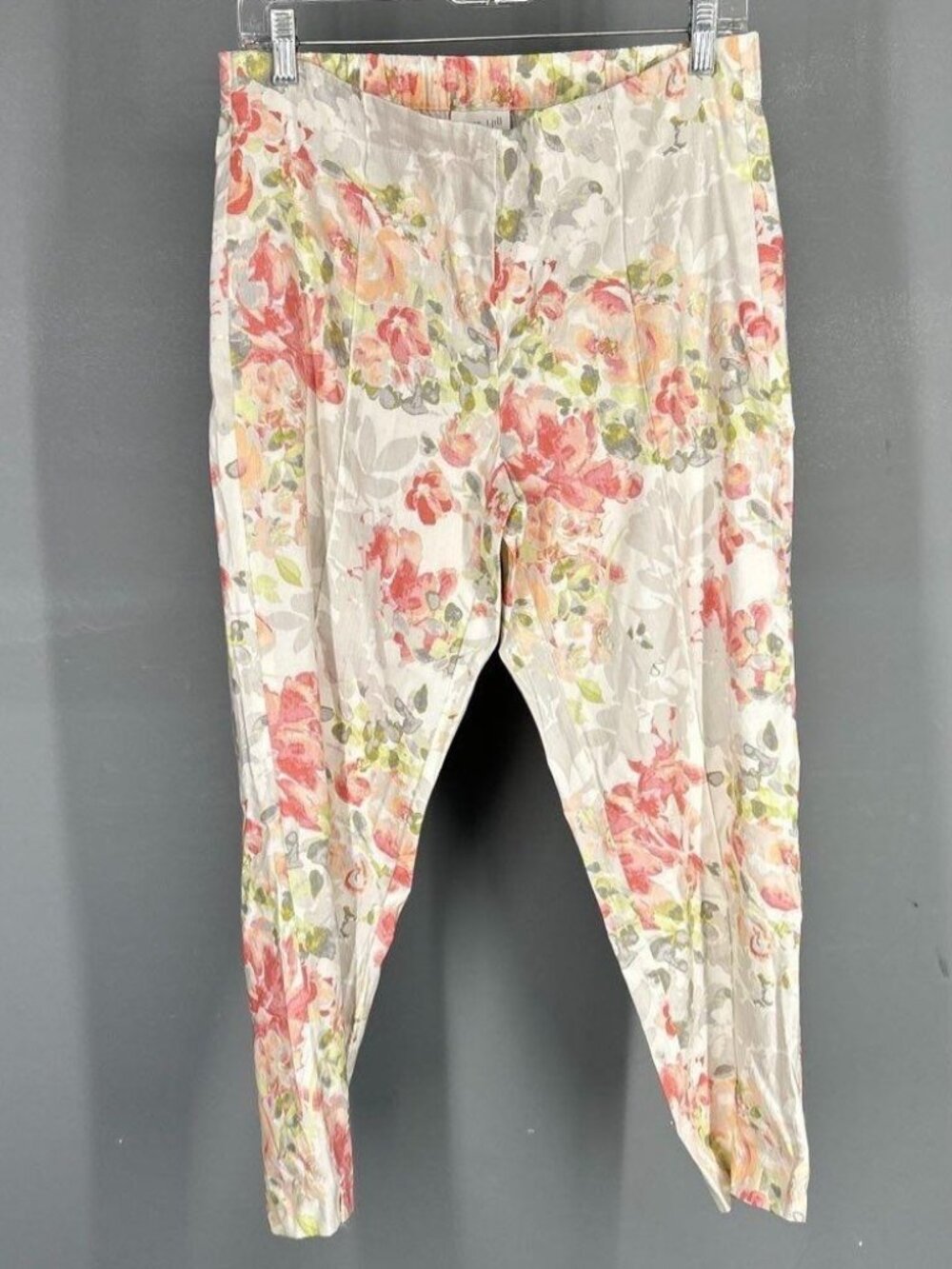 J. Jill Linen Stretch Cream Bloom Floral Pull On Pants S NWT
